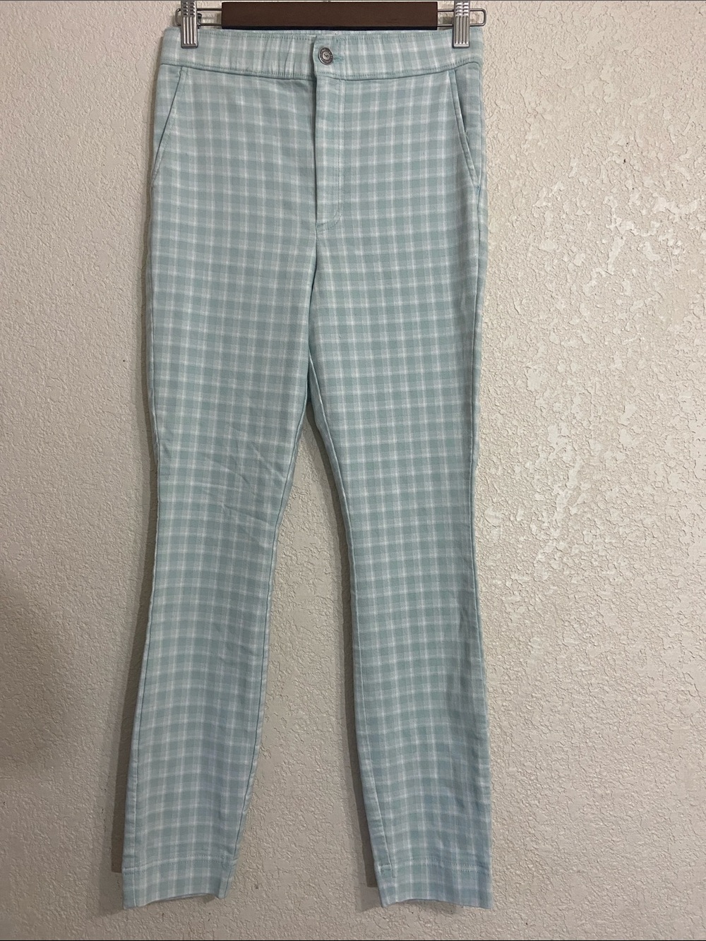 Hollister Light Blue Plaid Chinos